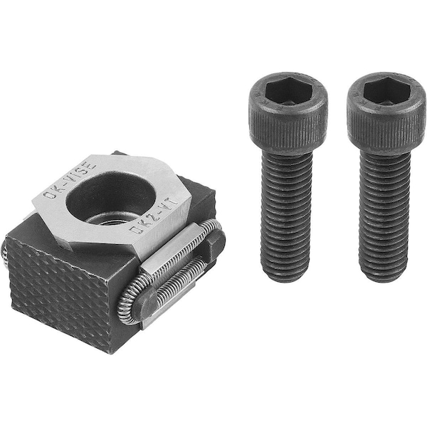 Wedge Clamp Serrated, B=41 For Tapped Hole G=M12, Tool Steel Hardened, Black Oxide